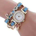 watch Fashion PU belt winding bracelet watch