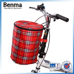 waterproof canvas bicycle basket , enfold bike front bag ,basket with cap