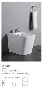 WB1001 Hot selling high quality white glaze wall mounted ceramic bidet