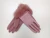 Import white and pink printing cute woman sheep wool patten winter gloves with rabbit fur cuff from China