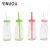 Import Wholesale 200ml soy yogurt milk glass milk bottle with straw from China