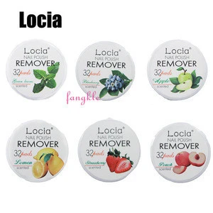 wholesale actone free disposable 32pcs box fruit flavors nail polish remover wipe pad