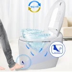 Wholesale bathroom vanity wc toilets one piece kicking automatic flushing washroom smart intelligent wc toilet