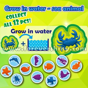Wholesale Bulk Plastic Gashapon Egg Funny Aqua Ocean Creature Growth Toy Grow in the Water Sea Animal Figurine with Capsule
