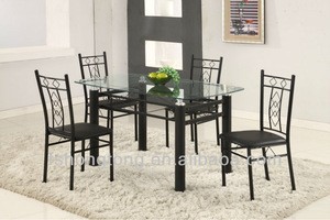 Wholesale Cheap Modern Glass 4 Seater Dinning Table Dining Room Set/Discount Dining Table Sets