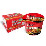 Wholesale Chinese quick cooking packaging barrel instant noodle ramen instant food 113g/barrel, 12 barrel/carton