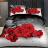 Wholesale comforter sets bedding, luxury super king size duvet cover, wedding 3d bedding sets 100% cotton red rose