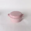 Wholesale cookware pink cheap 1 L porcelain hot pot casserole with lid