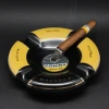 Wholesale Custom Round portable Cohiba ceramic Cigar Ashtray