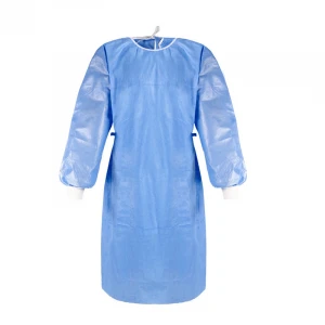 Wholesale Disposable Long Sleeve Apron Waterproof Fluid Full Back Coverall Isolation Gown