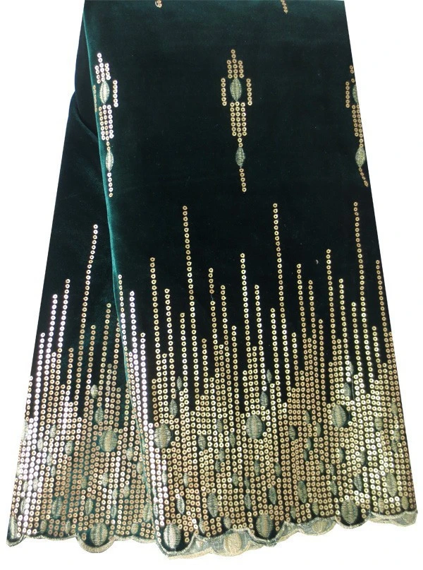 wholesale fashion african velvet fabric /sequins velvet fabric with sequins