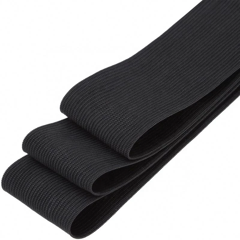 Wholesale High Quality Breathable Soft Black Nylon Elastic Tape Polyester Custom Elastic Band Good Elasticity Webbing