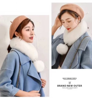 Wholesale hot selling fashion  style luxury ladies fashion colored warm fur scarf