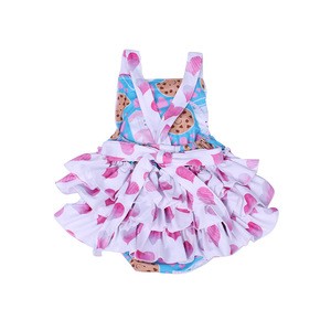 Wholesale Infant Toddler Bubble Rompers Biscuits Girls Romper Summer For 2021