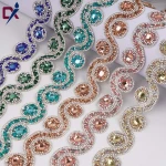 wholesale Iron on applique bling wedding trimming for bridal bridesmaid dress decoration