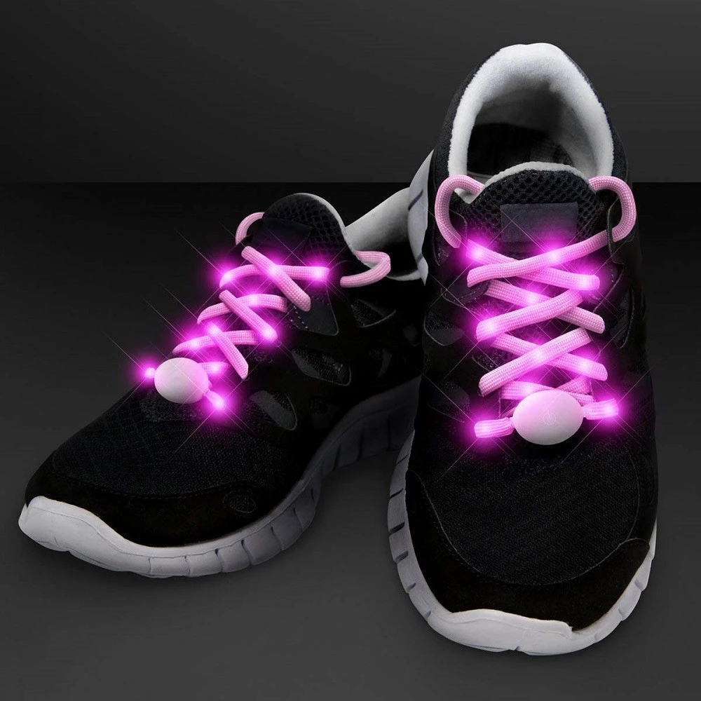 Wholesale led shoelaces Fiber Optic Glowing Light LED Shoelaces led strong light flashing shoelace with 15 colours
