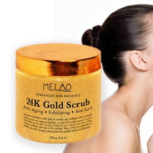 Wholesale MELAO Exfoliating 24k Gold Face Scrub Gold Skin Scrub Whitening Body Scrub
