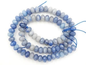 Wholesale natural Faceted Blue Aventurine loose stone roundel beads for jewelry making