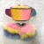 Import Wholesale real big fox raccoon fur slides slippers with jelly fanny pack purse set from China