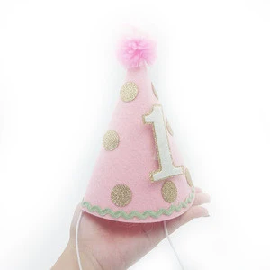 Wholesale reusable baby hat felt changeable kids Birthday Party Hats