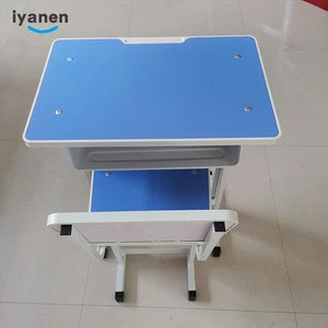 Wholesale school furniture adjustable height bule steel metal single table and chair