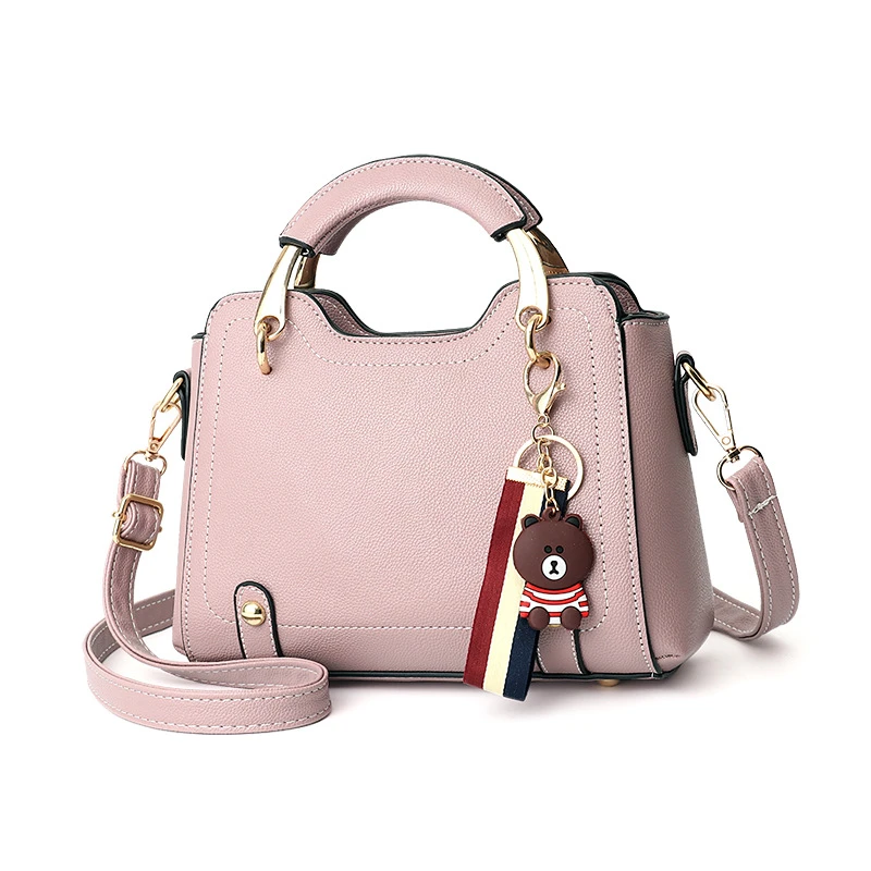 wholesale trends pink popular designer pu leather fashion lady tote handbag shoulder