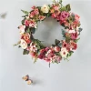 Wholesale wall decoration wedding design 40cm rose flower wreath artificial