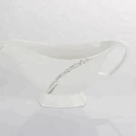Wholesale white color unique porcelain personalized custom gravy boats for restaurant
