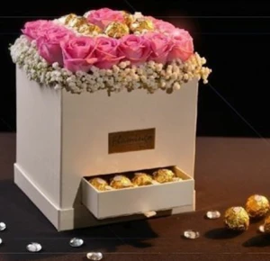 Wholesaler  flower box square gift box flowers gift box with drawer