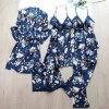 Women 5-piece Printing Sexy Chest Pad Pajamas Sets