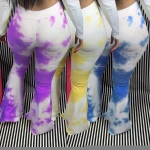 Women Elastic Wide Leg Flare Pants Leggings High Waist Trousers Draped Jogger Pants Sweatpants fall 2020 apparel for women
