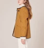 women reversible collar faux fur plus size coats with single piped pockets HSc5703