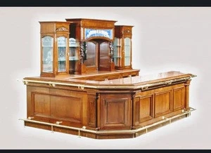 wooden counter bar stools/restaurant wooden bar counter/hotel wooden bar counter set