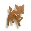 Wooden Fawn Wall Clock Perfect for Kids Room Decor and Gift idea