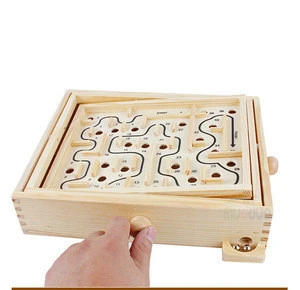Wooden Math Block Children Adult Interactive Desktop Balance Ball Hand Crank Track Bead Maze Puzzle Educational game