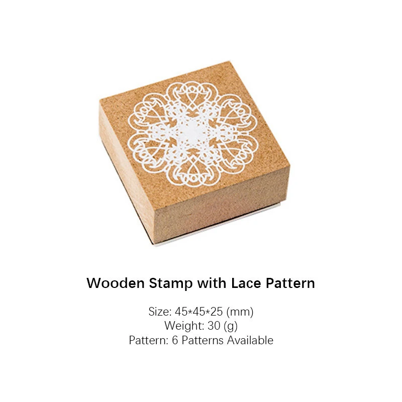 Wooden Stamp with Lace Patterns Cheap Wood Stamp Rubber Custom Wooden Stamps