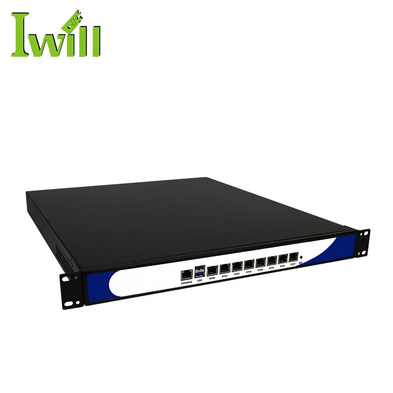 X86 i3 i5 i7 pfsense firewall barebone system findustrial 1U rack mount server with 8*Gbe Lan