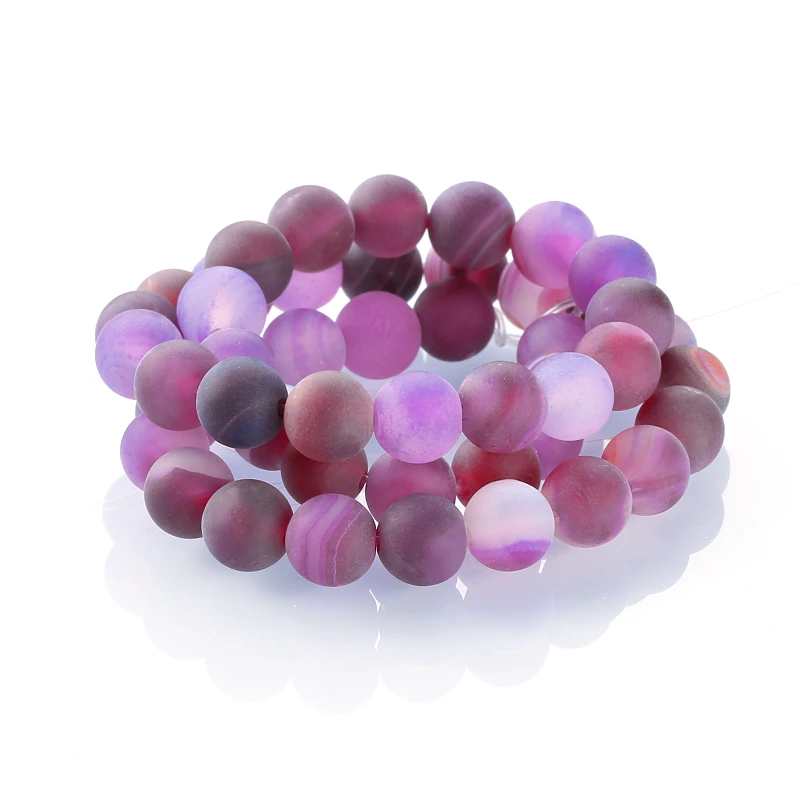 ZENPER Matte Stone Gemstone Healing Agate Crystal beads for DIY Jewelry Making