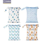 Diaper bags Diaper Storage bag Elinfant double zip printed waterproof bag 30*40 portable diaper bag wet bag