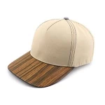 Wooden brim hat custom Gorras 6 panel baseball hip hop snapback cotton cap
