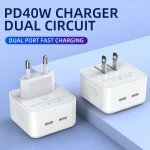 New dual-PD Charger 35W folding foot dual-PD adapter 50W anglo-australian regulation dual TYPE-C charger