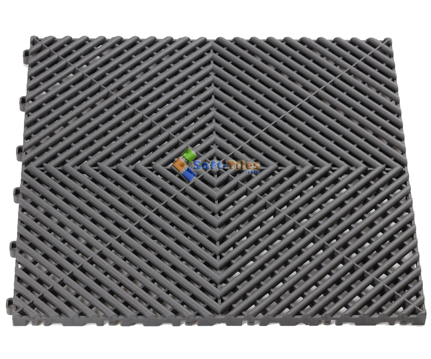 Buy Dark Grey Pp Garage Interlocking Floor Tile 400*400mm For Use In