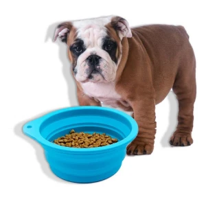 custom Portable Travel Silicone Pet Bowl Expandable for Dog/Cat Food Water Feeding Collapsible Dog Bowl