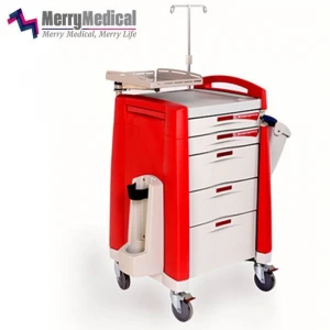 Emergency Trolley Hospital ABS Emergency Crash Cart with Drawers Medical cart supplies