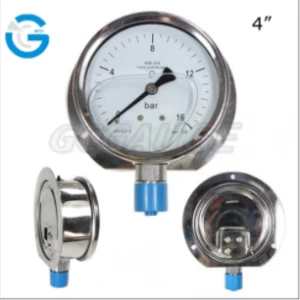 4 Inch Stainless Steel Pressure Gauge Oxygen Use With Oil Filled