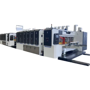 QHFP Whole vacuum High Definition Flexo Lead Edge Feeder Four Colors Printer Slotter Rotary Die Cutter with Stacker