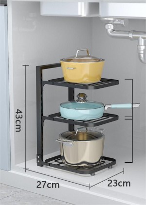 New Style High Quality Steel Pot Rack and Pot Organizer Rack for Cabinet