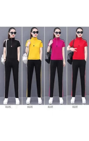 Monisa Leisure Sports Suit Female Summer Korean Version 2022 Women's Slim Trousers Sportswear