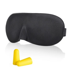 Light Blocking, Breathable, Adjustable, with Travel Earplugs