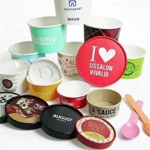 Wholesale Custom Printed China Food Grade Disposable Frozen Ice Cream Paper Cups